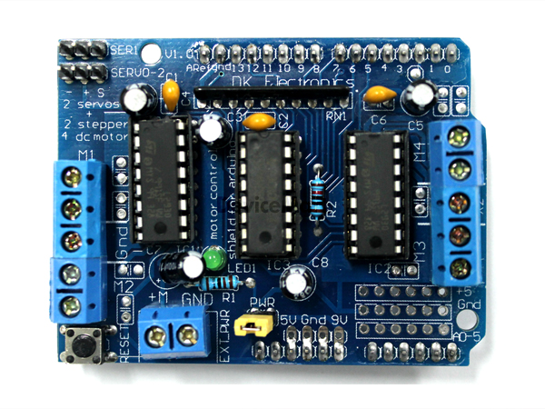 디바이스마트,MCU보드/전자키트 > 버튼/스위치/제어/RTC > 모터/모터컨트롤,SZH,L293D 아두이노 모터 제어 쉴드 [SZH-EK003],아두이노로 다수의 모터를 제어할 수 있는 쉴드모듈입니다. 서보모터: 2개, 스텝모터: 2개, DC모터: 4개
