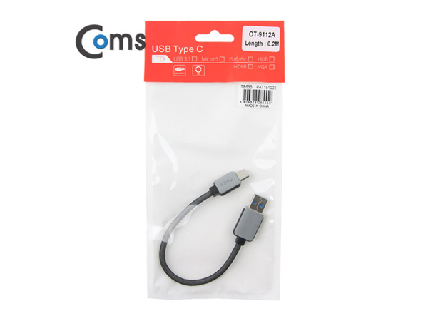 디바이스마트,케이블/전선 > USB 케이블 > OTG(FM) > USB C타입 OTG,Coms,USB C 타입 변환 젠더 (USB 3.0 A(M) to C타입) 20cm [ITB555],USB C 타입 변환 젠더 / USB-A(M) to USB C(M) type / 길이 : 20cm / 메쉬소재고급케이블 / 갤럭시 시리즈, 애플 맥북,구글 크롬북 호환