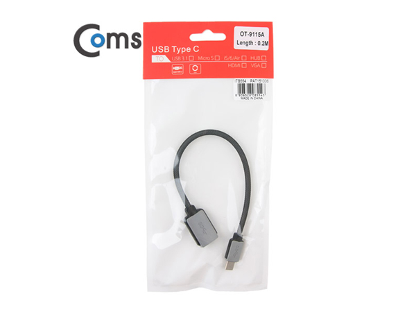디바이스마트,케이블/전선 > USB 케이블 > OTG(FM) > USB C타입 OTG,Coms,USB C 타입 변환 젠더 (USB 3.0 A(F) to C타입) 20cm [ITB554],USB C 타입 변환 젠더 / USB-A(F) to USB C(M) type / 길이 : 20cm / 메쉬소재고급케이블 / 갤럭시 시리즈, 애플 맥북,구글 크롬북 호환