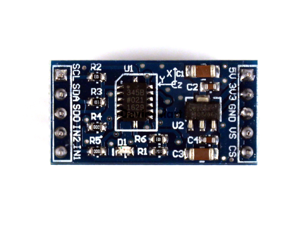 디바이스마트,MCU보드/전자키트 > 센서모듈 > 가속도/자이로/지자기센서 > 가속도센서,SZH,ADXL345 가속도센서 모듈 [SZH-EK054],ADXL345 가속도센서 모듈은 저전력(대기 시 0.1uA@2.5V, 측정 시 40uA)의 3축 가속도센서 모듈입니다. 특히 모션을 활용한 게임컨트롤러에 활용하기에 좋은 모듈입니다. 4 mg/LSB의 고해상도의 측정능력을 가지고 있습니다.