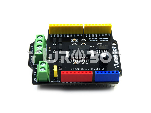 디바이스마트,오픈소스/코딩교육 > 아두이노 > 아두이노 호환쉴드,YwRobot,L298P 모터 드라이버 쉴드 [ARD030300],New original authentic L298P chip Double the output, maximum current 2A High-speed Schottky diode freewheeling group, stable performance 4IO two circuit motor steering control, speed control, saving IO Pin compatible Arduino UNO R3