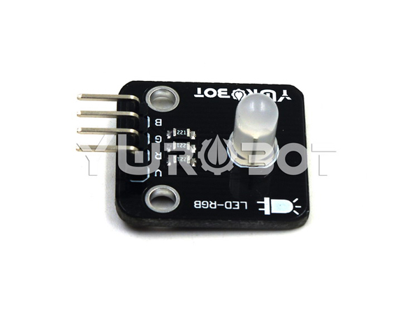 디바이스마트,오픈소스/코딩교육 > 아두이노 > 아두이노 LED/LCD모듈,YwRobot,5mm RGB LED module [ELB050091],ED: 5mm common anode Color: Full color red, green and blue color Brightness: Highlight Voltage: 5V