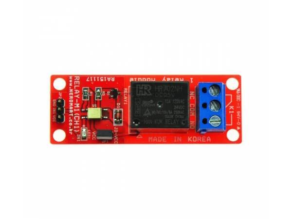 디바이스마트,MCU보드/전자키트 > 전원/신호/저장/응용 > 릴레이,AVRMALL,5V 1CH Relay Module RELAY-M1(CH1)-5V (NER-11339),1 채널 릴레이 모듈 - 5V, 절연회로 적용