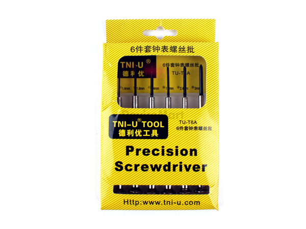 디바이스마트,수공구/전자공구/전동공구 > 작업공구 > 드라이버류 > 정밀드라이버,TNI-U,시계드라이버 세트 TU-T6A,카본스틸 재질의 가볍고 사용이 간편한 정밀 시계드라이버 6종 세트.