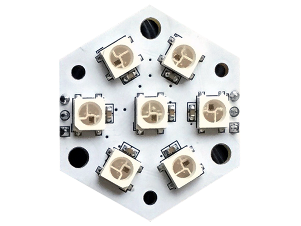 JLED-HEXA-7 : LED 7개로 구성된 가운데가 채워진 정육각형 모듈
