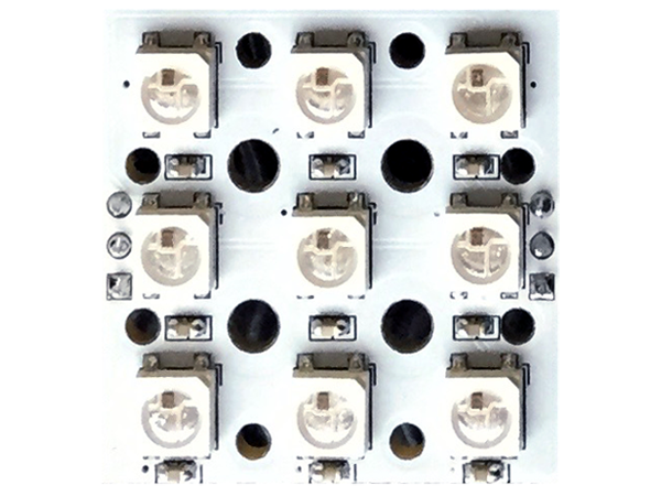 디바이스마트,LED/LCD > LED 인테리어조명 > LED 모듈,제이씨넷,JLED-MATRIX-9 : LED 9개로 구성된 매트릭스 타입 정사각형 모듈,레고 타입 [카멜레온 DIY LED] FIG 그룹 / 9개의 고휘도 컬러 LED(WS2812B 기반)로 구성된 매트릭스 타입 정사각형 형상 모듈 / 총 1600만 가지 이상의 색상 표현 가능 / 입력 전압 : DC 5V / 소비 전류 : 최대 540mA (60mA X 9)