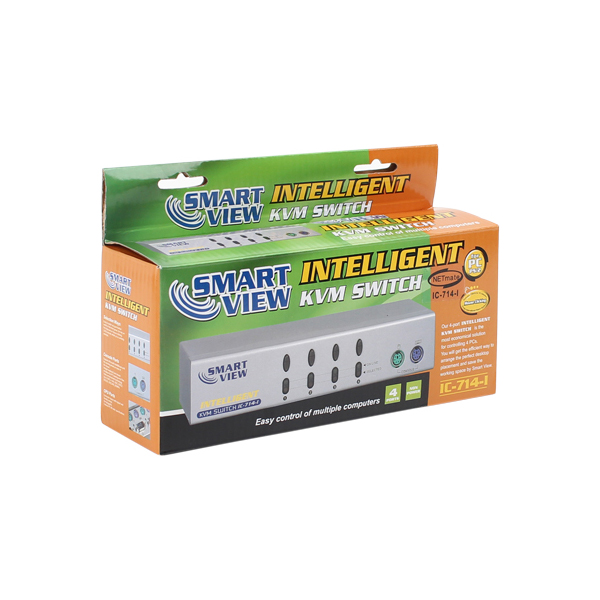 디바이스마트,컴퓨터/모바일/가전 > 네트워크/케이블/컨버터/IOT > KVM스위치/분배기/선택기 > KVM스위치,,NETmate RGB KVM 4:1 스위치(PS/2) [IC-714-I],1920x1440 해상도지원/오토스캔&스킵지원/케이블별매