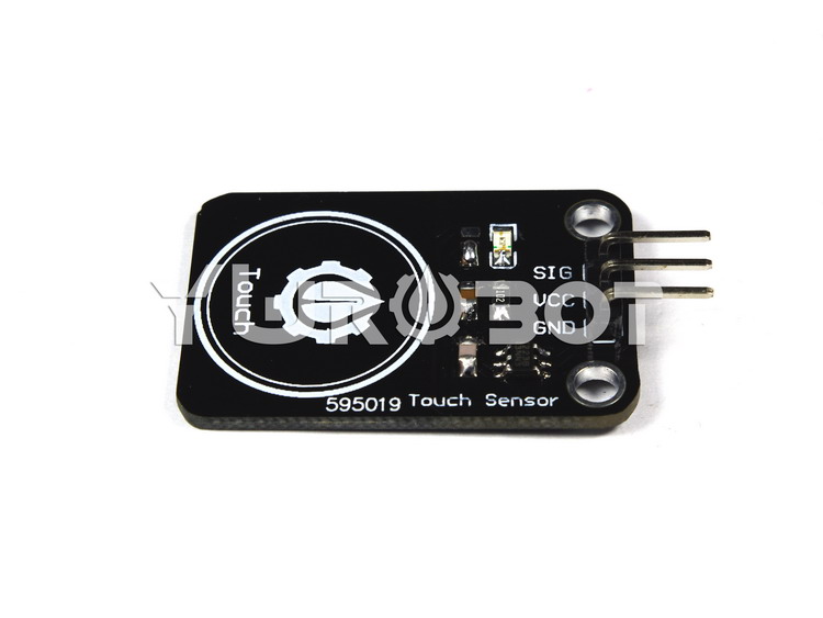 디바이스마트,MCU보드/전자키트 > 센서모듈 > 기울기/진동/충격/터치 > 지문/전도성/터치센서,YwRobot,아두이노 터치센서 (트리거 타입) 모듈 [SEN040701],아두이노, 라즈베리파이와 호환되는 터치센서 모듈 입니다. Voltage: 3.3V, 5V, self-locking, press the output low, after the release hold, press again after the release, the output high