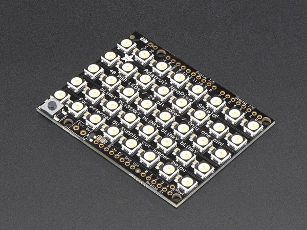 디바이스마트,오픈소스/코딩교육 > 아두이노 > 아두이노 LED/LCD모듈,Adafruit,Adafruit NeoPixel Shield - 40 RGBW - Warm White - ~3000K  [ada-2864],5x8 매트릭스 40 RGBW LED입니다. 각각의 픽셀은 독립적으로 주소를 가지며 단지 1개의 핀(디지털 #6)을 필요로 합니다.
