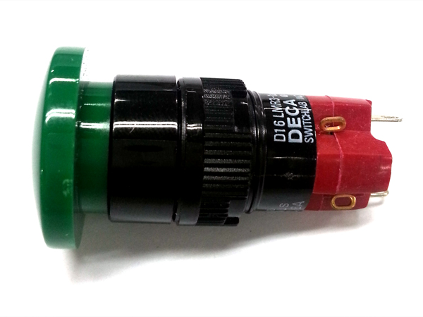 디바이스마트,스위치/부저/전기부품 > 스위치 > 푸쉬버튼 스위치 > 조광형 스위치,Any Vendor,D16LMR3-1ABEM(GREEN PUSH),고급형 스위치 DECA 제품입니다. 16Φ / 1A1B / SPST / 원형 / 사용하시는 전압에 따라 LED(조광)를 선택하여 사용하시면 됩니다. 관련상품을 참조해 주세요. [※LED별도 구매 ]