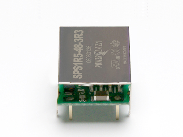 디바이스마트,전원/파워/배터리 > DC-DC 컨버터 모듈 > 강하형 모듈(실장) > 절연 스위칭 모듈,Power Plaza,SPS1R5-48-3R3,실장형 / 고정출력전압 / 1chch 출력 / 강하형 1.5W 절연 스위칭 컨버터 / 입력전압 : 36V~76V / 출력전압 : 3.3V / 출력전류 : 400mA / 변환효율 : 최대 73% / 절연전압 : 500V / 입력단자 : 스루홀 핀 / 출력단자 : 스루홀 핀 / 패키지 : PCB