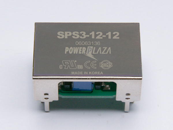디바이스마트,전원/파워/배터리 > DC-DC 컨버터 모듈 > 정전압 모듈(실장, 절연 스위칭),Power Plaza,SPS3-12-12,실장형 / 고정출력전압 / 1chch 출력 / 정전압 3W 절연 스위칭 컨버터 / 입력전압 : 9V~8V / 출력전압 : 12V / 출력전류 : 200mA / 변환효율 : 최대 83% / 절연전압 : 500V / 입력단자 : 스루홀 핀 / 출력단자 : 스루홀 핀 / 패키지 : PCB