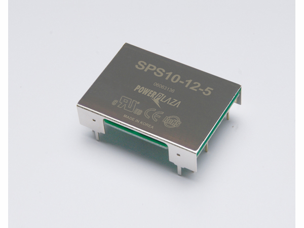 디바이스마트,전원/파워/배터리 > DC-DC 컨버터 모듈 > 강하형 모듈(실장) > 절연 스위칭 모듈,Power Plaza,SPS10-12-5,실장형 / 고정출력전압 / 1chch 출력 / 강하형 10W 절연 스위칭 컨버터 / 입력전압 : 9V~8V / 출력전압 : 5V / 출력전류 : 2A / 변환효율 : 최대 81% / 절연전압 : 500V / 입력단자 : 스루홀 핀 / 출력단자 : 스루홀 핀 / 패키지 : PCB