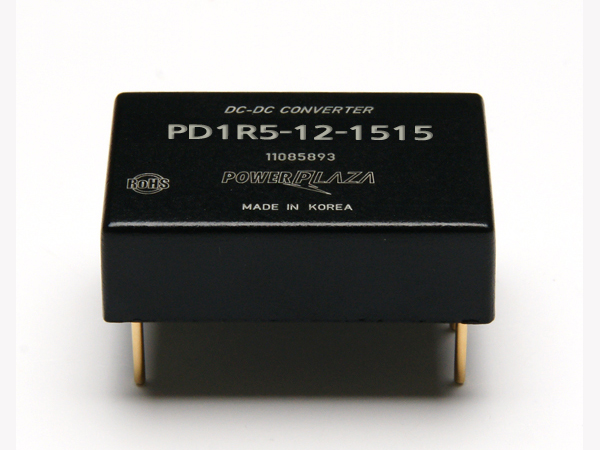 디바이스마트,전원/파워/배터리 > DC-DC 컨버터 모듈 > 승압형 모듈(실장, 절연 스위칭),Power Plaza,PD1R5-12-1515,실장형 / 고정출력전압 / 2chch 출력 / 승압형 1.5W 절연 스위칭 컨버터 / 전압반전출력 / 입력전압 : 8V~16.5V / 출력전압 : 15V / 반전출력 : -15V / 출력전류 : 50mA / 변환효율 : 최대 78% / 절연전압 : 500V / 스위칭 주파수 : 300kHz / 입력단자 : 스루홀 핀 / 출력단자 : 스루홀 핀 / 패키지 : 밀폐형 모듈