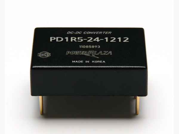 디바이스마트,전원/파워/배터리 > DC-DC 컨버터 모듈 > 강하형 모듈(실장) > 절연 스위칭 모듈,Power Plaza,PD1R5-24-1212,실장형 / 고정출력전압 / 2chch 출력 / 강하형 1.5W 절연 스위칭 컨버터 / 전압반전출력 / 입력전압 : 18V~32V / 출력전압 : 12V / 반전출력 : -12V / 출력전류 : 60mA / 변환효율 : 최대 74% / 절연전압 : 500V / 스위칭 주파수 : 300kHz / 입력단자 : 스루홀 핀 / 출력단자 : 스루홀 핀 / 패키지 : 밀폐형 모듈