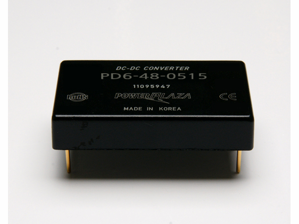 디바이스마트,전원/파워/배터리 > DC-DC 컨버터 모듈 > 강하형 모듈(실장) > 절연 스위칭 모듈,Power Plaza,PD6-48-0515,실장형 / 고정출력전압 / 2chch 출력 / 강하형 6W 절연 스위칭 컨버터 / 입력전압 : 32V~63V / 출력전압 : 5V, 15V / 출력전류 : 100mA / 변환효율 : 최대 74% / 절연전압 : 500V / 스위칭 주파수 : 300kHz / 입력단자 : 스루홀 핀 / 출력단자 : 스루홀 핀 / 패키지 : 밀폐형 모듈