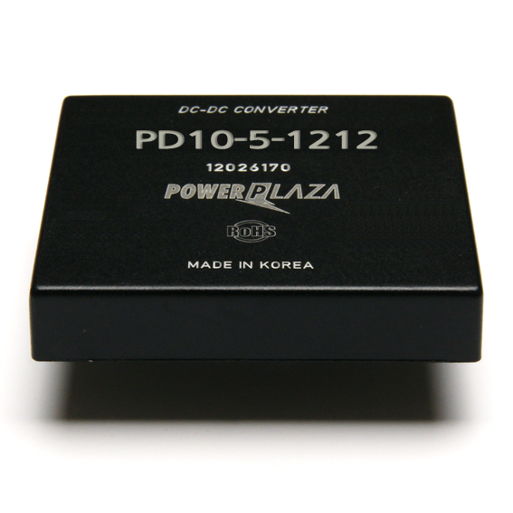 디바이스마트,전원/파워/배터리 > DC-DC 컨버터 모듈 > 승압형 모듈(실장, 절연 스위칭),Power Plaza,PD10-5-1212,실장형 / 고정출력전압 / 2chch 출력 / 승압형 10W 절연 스위칭 컨버터 / 전압반전출력 / 입력전압 : 4.5V~7.2V / 출력전압 : 12V / 반전출력 : -12V / 출력전류 : 350mA / 변환효율 : 최대 80% / 절연전압 : 500V / 스위칭 주파수 : 300kHz / 입력단자 : 스루홀 핀 / 출력단자 : 스루홀 핀 / 패키지 : 밀폐형 모듈