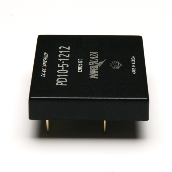 디바이스마트,전원/파워/배터리 > DC-DC 컨버터 모듈 > 승압형 모듈(실장, 절연 스위칭),Power Plaza,PD10-5-1212,실장형 / 고정출력전압 / 2chch 출력 / 승압형 10W 절연 스위칭 컨버터 / 전압반전출력 / 입력전압 : 4.5V~7.2V / 출력전압 : 12V / 반전출력 : -12V / 출력전류 : 350mA / 변환효율 : 최대 80% / 절연전압 : 500V / 스위칭 주파수 : 300kHz / 입력단자 : 스루홀 핀 / 출력단자 : 스루홀 핀 / 패키지 : 밀폐형 모듈