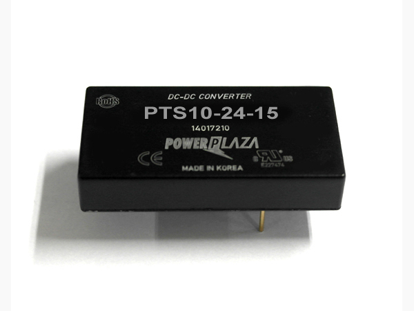 디바이스마트,전원/파워/배터리 > DC-DC 컨버터 모듈 > 승압형 모듈(실장, 절연 스위칭),Power Plaza,PTS10-24-15,실장형 / 고정출력전압 / 1chch 출력 / 승압형 10W 절연 스위칭 컨버터 / 입력전압 : 10V~36V / 출력전압 : 15V / 출력전류 : 700mA / 변환효율 : 최대 84% / 절연전압 : 500V / 스위칭 주파수 : 300kHz / 입력단자 : 스루홀 핀 / 출력단자 : 스루홀 핀 / 패키지 : 밀폐형 모듈