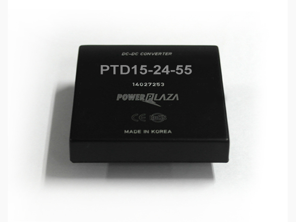 디바이스마트,전원/파워/배터리 > DC-DC 컨버터 모듈 > 강하형 모듈(실장) > 절연 스위칭 모듈,Power Plaza,PTD15-24-55,실장형 / 고정출력전압 / 2chch 출력 / 강하형 15W 절연 스위칭 컨버터 / 전압반전출력 / 입력전압 : 10V~36V / 출력전압 : 5V / 반전출력 : -5V / 출력전류 : 1.5A / 변환효율 : 최대 85% / 절연전압 : 500V / 스위칭 주파수 : 250kHz / 입력단자 : 스루홀 핀 / 출력단자 : 스루홀 핀 / 패키지 : 밀폐형 모듈