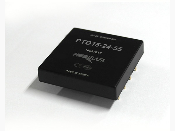 디바이스마트,전원/파워/배터리 > DC-DC 컨버터 모듈 > 강하형 모듈(실장) > 절연 스위칭 모듈,Power Plaza,PTD15-24-55,실장형 / 고정출력전압 / 2chch 출력 / 강하형 15W 절연 스위칭 컨버터 / 전압반전출력 / 입력전압 : 10V~36V / 출력전압 : 5V / 반전출력 : -5V / 출력전류 : 1.5A / 변환효율 : 최대 85% / 절연전압 : 500V / 스위칭 주파수 : 250kHz / 입력단자 : 스루홀 핀 / 출력단자 : 스루홀 핀 / 패키지 : 밀폐형 모듈