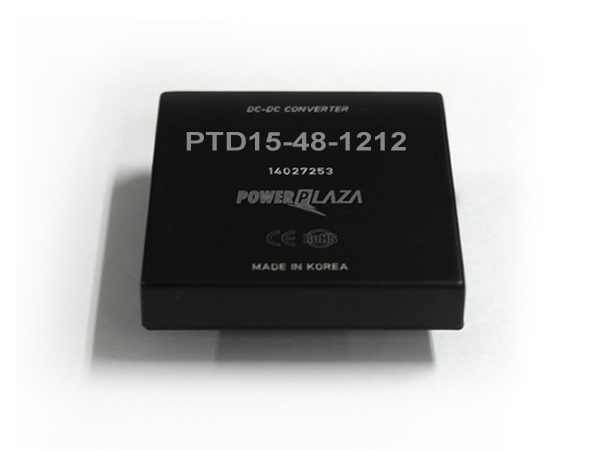 디바이스마트,전원/파워/배터리 > DC-DC 컨버터 모듈 > 강하형 모듈(실장) > 절연 스위칭 모듈,Power Plaza,PTD15-48-1212,실장형 / 고정출력전압 / 2chch 출력 / 강하형 15W 절연 스위칭 컨버터 / 전압반전출력 / 입력전압 : 20V~72V / 출력전압 : 12V / 반전출력 : -12V / 출력전류 : 625mA / 변환효율 : 최대 86% / 절연전압 : 500V / 스위칭 주파수 : 250kHz / 입력단자 : 스루홀 핀 / 출력단자 : 스루홀 핀 / 패키지 : 밀폐형 모듈