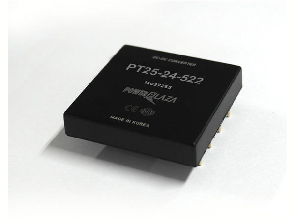 디바이스마트,전원/파워/배터리 > DC-DC 컨버터 모듈 > 강하형 모듈(실장) > 절연 스위칭 모듈,Power Plaza,PT25-24-522,실장형 / 고정출력전압 / 1chch 출력 / 강하형 25W 절연 스위칭 컨버터 / 입력전압 : 18V~36V / 출력전압 : 5V / 출력전류 : 350mA / 변환효율 : 최대 84% / 절연전압 : 500V / 스위칭 주파수 : 300kHz / 입력단자 : 스루홀 핀 / 출력단자 : 스루홀 핀 / 패키지 : 밀폐형 모듈