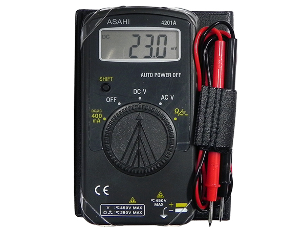 디바이스마트,계측기/측정공구 > 전기/전자 계측기 > 아날로그테스터기,큐텍전자,아사히(ASAHI) 포켓 테스터기 4201A,ACV/DCV 0~450V Max // AC/DC 0~400mA Max
