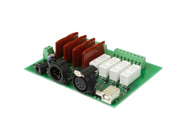 DMX-USB-RX-RLY8 - 4 relays, 4 SSR