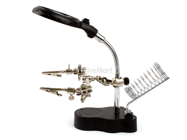 디바이스마트,수공구/전자공구/전동공구 > 전자공구 > 인두기/인두스탠드 > 인두스탠드,TNI-U,프리미엄 기판 고정 스탠드 TU-1093T,고급형 확대경 - 5배율/납땜 보조기/ 확대경 기능/ LED 램프/ 인두스탠드 장착 구조