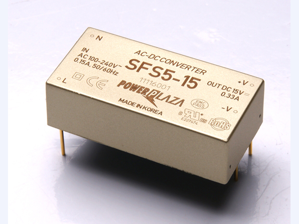 디바이스마트,전원/파워/배터리 > SMPS > On-Board 타입 > 1채널 (Single),Power Plaza,SFS5-15,On board 타입 1채널 5W SMPS / 출력전압 : 15V / 출력전류 : 330mA / 입력전압 : AC 85~264V / 변환효율 : 77% / Power Plaza