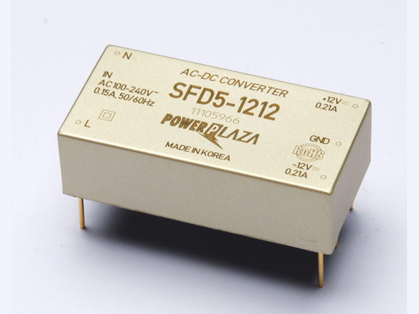 디바이스마트,전원/파워/배터리 > SMPS > On-Board 타입 > 2채널 (Dual),Power Plaza,SFD5-1212,On board 타입 2채널 5W SMPS / 1CH 출력 : 12V 210mA / 2CH 출력 : -15V 170mA / 입력전압 : AC 85~264V / 변환효율 : 72% / Power Plaza
