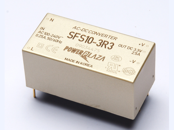 디바이스마트,전원/파워/배터리 > SMPS > On-Board 타입 > 1채널 (Single),Power Plaza,SFS10-3R3,On board 타입 1채널 8.25W SMPS / 출력전압 : 3.3V / 출력전류 : 2.5A / 입력전압 : AC 85~264V / 변환효율 : 70% / Power Plaza