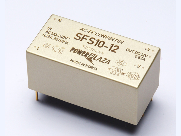 디바이스마트,전원/파워/배터리 > SMPS > On-Board 타입 > 1채널 (Single),Power Plaza,SFS10-12,On board 타입 1채널 10W SMPS / 출력전압 : 12V / 출력전류 : 830mA / 입력전압 : AC 85~264V / 변환효율 : 77% / Power Plaza