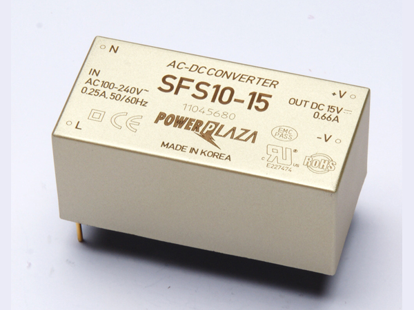 디바이스마트,전원/파워/배터리 > SMPS > On-Board 타입 > 1채널 (Single),Power Plaza,SFS10-15,On board 타입 1채널 10W SMPS / 출력전압 : 15V / 출력전류 : 660mA / 입력전압 : AC 85~264V / 변환효율 : 78% / Power Plaza
