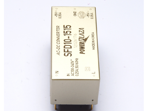 디바이스마트,전원/파워/배터리 > SMPS > On-Board 타입 > 2채널 (Dual),Power Plaza,SFD10-1515,On board 타입 2채널 10W SMPS / 1CH 출력 : 15V 350mA / 2CH 출력 : -15V 350mA / 입력전압 : AC 85~264V / 변환효율 : 81% / Power Plaza