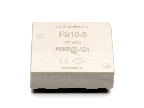 디바이스마트,전원/파워/배터리 > SMPS > On-Board 타입 > 1채널 (Single),Power Plaza,FS10-5,On board 타입 1채널 10W SMPS / 출력전압 : 5V / 출력전류 : 2A / 입력전압 : AC 85~264V / 변환효율 : 75% / Power Plaza
