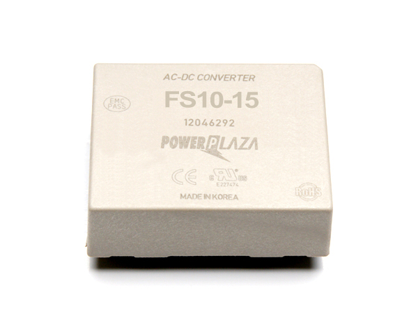디바이스마트,전원/파워/배터리 > SMPS > On-Board 타입 > 1채널 (Single),Power Plaza,FS10-15,On board 타입 1채널 10W SMPS / 출력전압 : 15V / 출력전류 : 700mA / 입력전압 : AC 85~264V / 변환효율 : 80% / Power Plaza