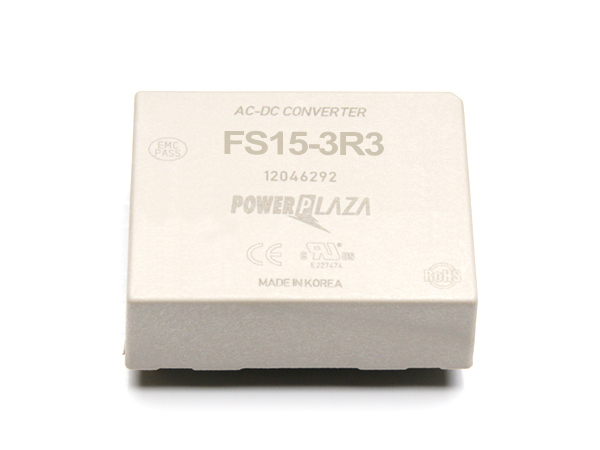 디바이스마트,전원/파워/배터리 > SMPS > On-Board 타입 > 1채널 (Single),Power Plaza,FS15-3R3,On board 타입 1채널 10W SMPS / 출력전압 : 3.3V / 출력전류 : 3A / 입력전압 : AC 85~264V / 변환효율 : 71% / Power Plaza