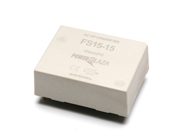 디바이스마트,전원/파워/배터리 > SMPS > On-Board 타입 > 1채널 (Single),Power Plaza,FS15-15,On board 타입 1채널 15W SMPS / 출력전압 : 15V / 출력전류 : 1A / 입력전압 : AC 85~264V / 변환효율 : 78% / Power Plaza
