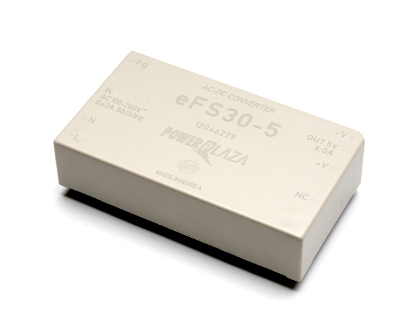 디바이스마트,전원/파워/배터리 > SMPS > On-Board 타입 > 1채널 (Single),Power Plaza,eFS30-5,On board 타입 1채널 30W SMPS / 출력전압 : 5V / 출력전류 : 6A / 입력전압 : AC 85~264V / 변환효율 : 81% / Power Plaza