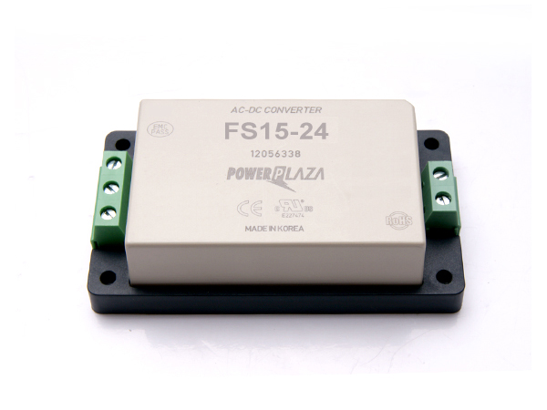 디바이스마트,전원/파워/배터리 > SMPS > Enclosure 타입 > 1채널 (Single),Power Plaza,FS15-24C,Enclosure 타입 1채널 15W SMPS / 출력전압 : 24V / 출력전류 : 650mA / 입력전압 : AC 85~264V / 변환효율 : 78% / Power Plaza