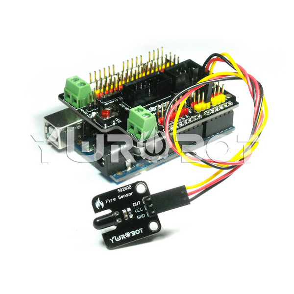 디바이스마트,MCU보드/전자키트 > 센서모듈 > 먼지/가스/연기/불꽃 > 화염/불꽃/번개센서,YwRobot,아두이노 불꽃센서 모듈 [SEN040129],아두이노 호환 / 감지 거리 : 30-800mm / 출력: 아날로그 전압 / 전압: 3.3V,5V / 사이즈: 25 * 21mm
