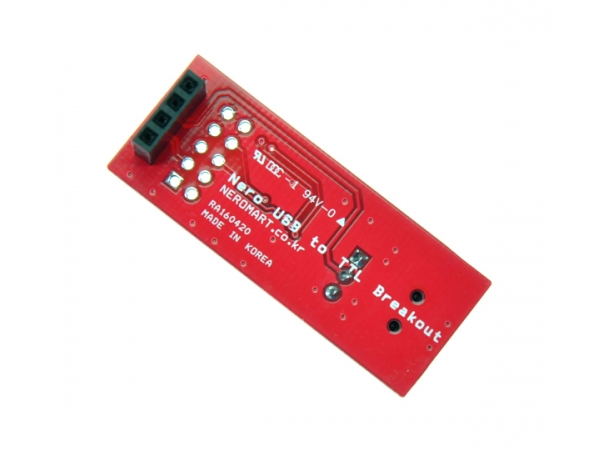 디바이스마트,MCU보드/전자키트 > 개발용 장비 > USB/RS232/RS485 컨버터,AVRMALL,Nero USB to TTL Breakout (4pin Socket) (NER-13890),FTDI 5V/3.3V 소켓 타입 - USB to TTL 변환 보드, avrmall board 와 호환