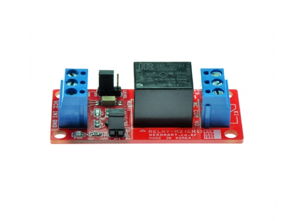 디바이스마트,MCU보드/전자키트 > 전원/신호/저장/응용 > 릴레이,AVRMALL,RELAY-M2(CH1)-5V (NER-13705),1 채널 릴레이모듈- 5V, 트리거 LOW/HIGH점퍼로 선택가능, 절연회로 적용