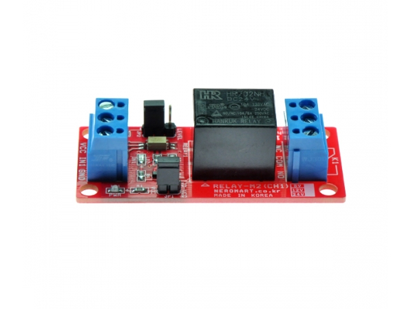 디바이스마트,MCU보드/전자키트 > 전원/신호/저장/응용 > 릴레이,AVRMALL,RELAY-M2(CH1)-24V (NER-13707),1 채널 릴레이모듈- 24V, 트리거 LOW/HIGH점퍼로 선택가능, 절연회로 적용