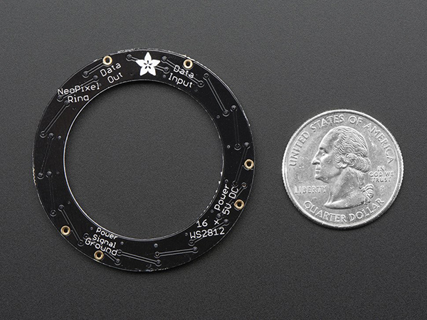 디바이스마트,LED/LCD > LED 인테리어조명 > 장식용 LED,Adafruit,NeoPixel Ring - 16 x 5050 RGBW LEDs w/ Integrated Drivers - Warm White - ~3000K [ada-2854],16 LED RGBW 네오픽셀 링 Warm White 버전입니다. 마이크로컨트롤러가 내장된 5050사이즈의 LED로 구성되어 있습니다.