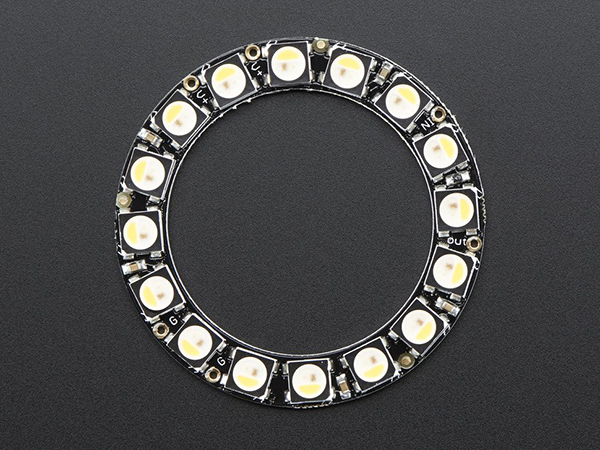 디바이스마트,LED/LCD > LED 인테리어조명 > 장식용 LED,Adafruit,NeoPixel Ring - 16 x 5050 RGBW LEDs w/ Integrated Drivers - Warm White - ~3000K [ada-2854],16 LED RGBW 네오픽셀 링 Warm White 버전입니다. 마이크로컨트롤러가 내장된 5050사이즈의 LED로 구성되어 있습니다.