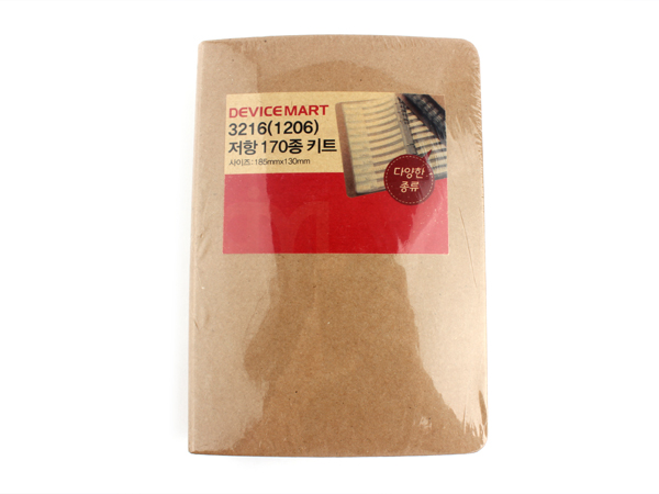 디바이스마트,RLC/수동소자 > 엔지니어 샘플키트 > 저항 키트 > 칩저항 키트,NT-KIT,3216(1206) 칩저항 170종 샘플키트 [NT-KIT-R005],실속형 저가형 NT-KIT 시리즈, 깔끔한 미니바인더에 릴에서 커팅된 소자들을 용량값별로 각 50개씩 구성하였습니다. 플라스틱 케이스에 구성된 고가 키트가 부담스러우신 분들에게 추천해 드립니다.