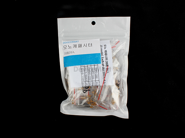 디바이스마트,RLC/수동소자 > 엔지니어 샘플키트 > 캐패시터 키트 > 모노캐패시터 키트,NT-KIT,모노 캐패시터 20종 키트 [NT-KIT-C013],불황에 맞서다!  NT-봉지키트 시리즈. 간편한 비닐 포장으로 가격 거품을 뺀 저가형 키트입니다. 일반 모노캐패시터 10pF ~ 1uF, 20종 10개씩 구성된 키트입니다.